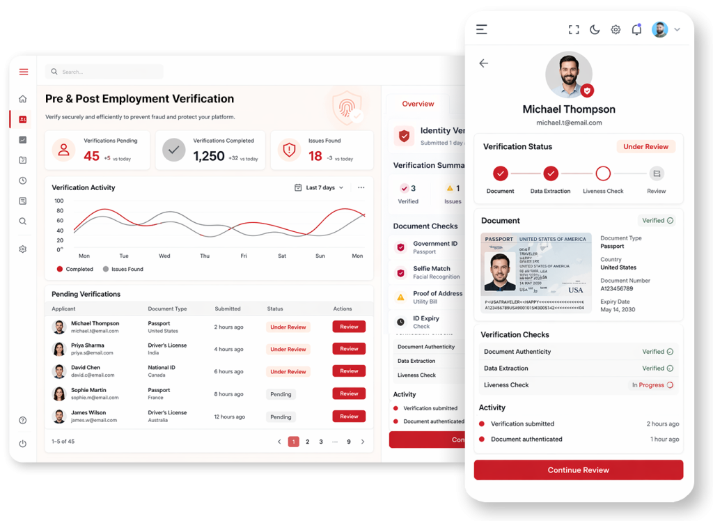 pre and post employee verifications